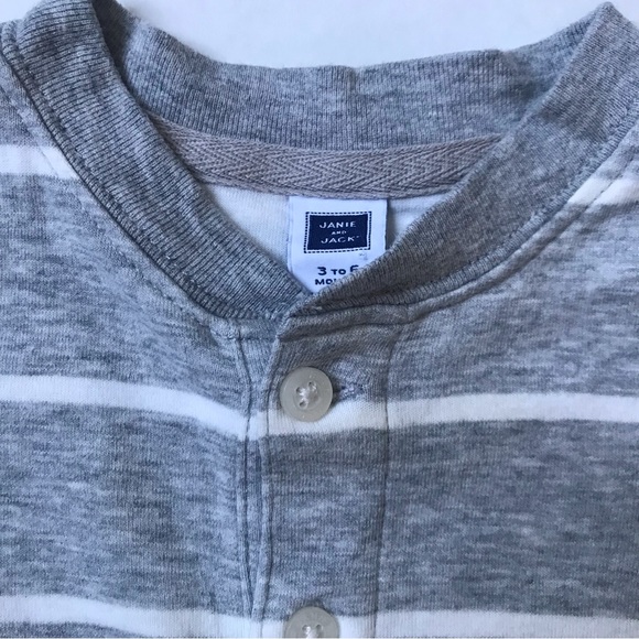 Janie And Jack Gray Striped Long Sleeve Shirt, Size 3-6 Months. - Picture 4 of 6